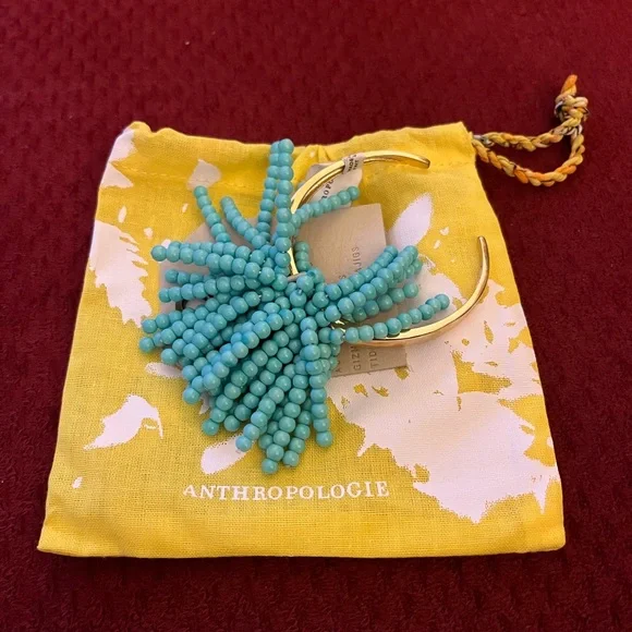 Anthropologie Beaded Fringe Cuff Bracelet - Picture 2 of 6